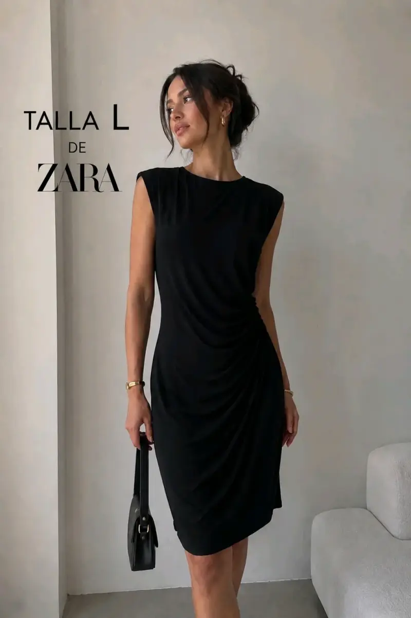 Vestido zara negro elegante para mujer