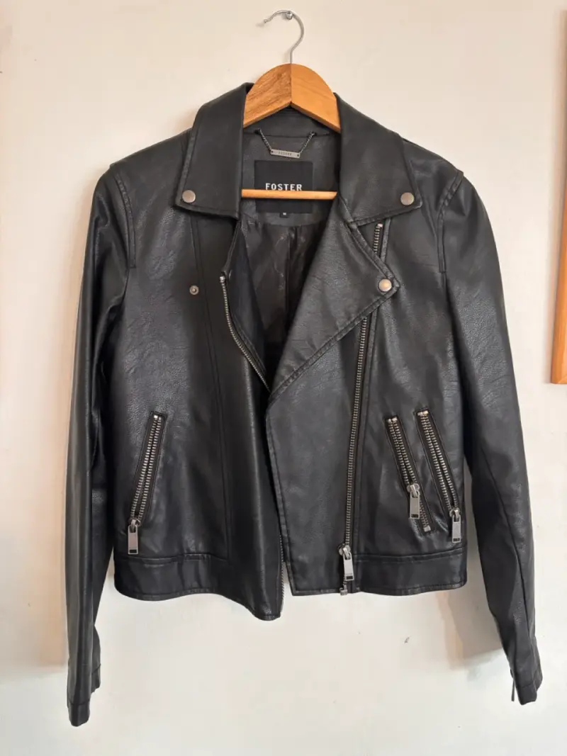 Chaqueta de cuero sintético negra Foster - 1