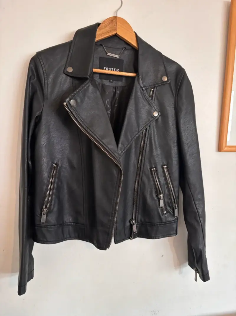 Chaqueta de cuero sintético negra Foster - 2