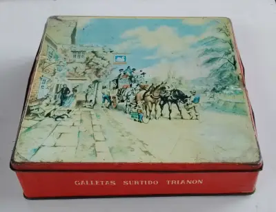 Lata Vintage Galletas Surtido Trianon Hucke - miniatura 1