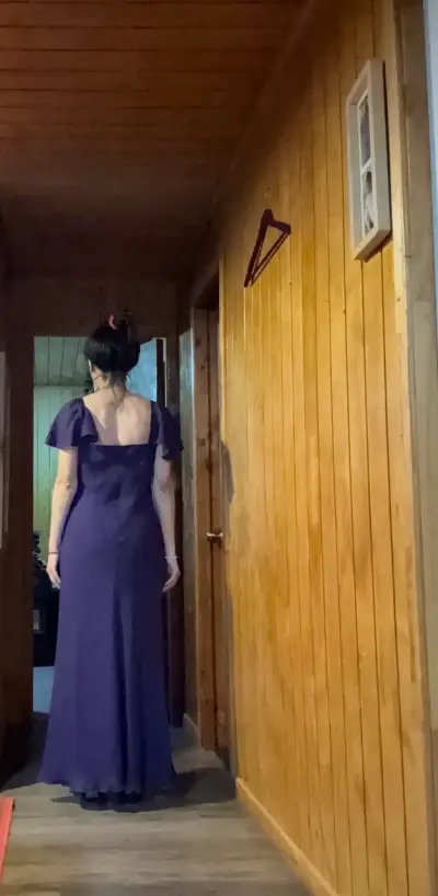 Vestido largo morado talla 40 - miniatura 3