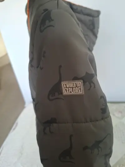 Parka  de niño con capucha y diseño de dinosaurio - miniatura 4
