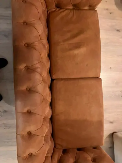 Sofá Chesterfield de Cuero Marrón - miniatura 1