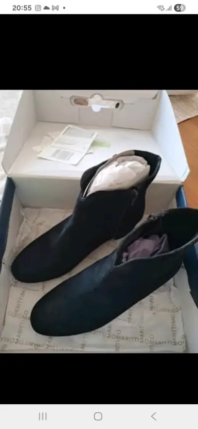 Botines de gamuza negros con cierre lateral - miniatura 1