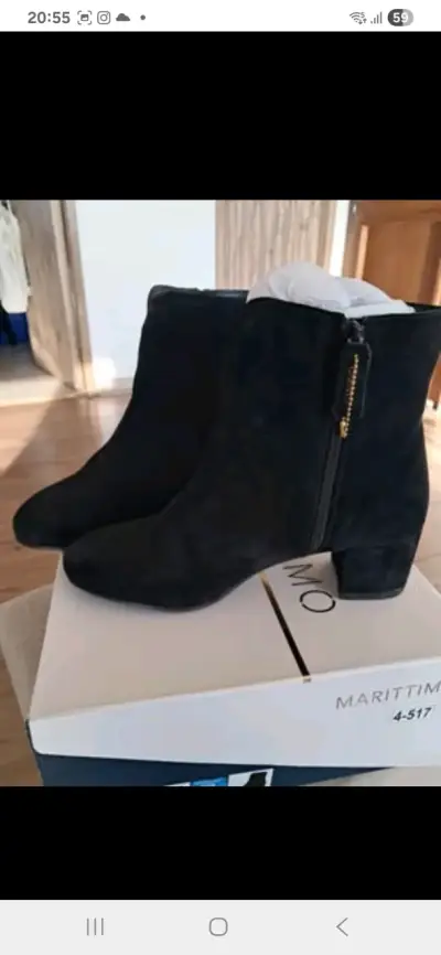 Botines de gamuza negros con cierre lateral - miniatura 3