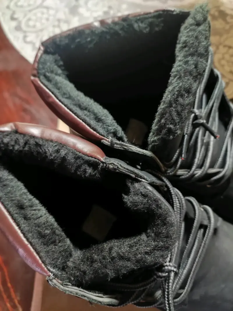 Botas de cuero negro con forro interior cálido - 3