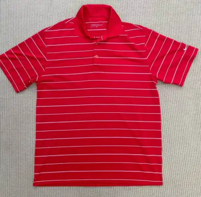 Polera Polo Roja Rayada Nike Golf Dri-Fit - miniatura 1