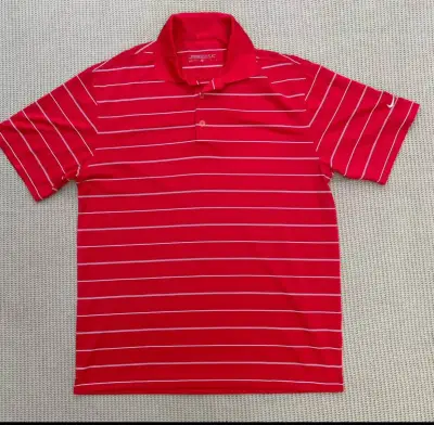 Polera Polo Roja Rayada Nike Golf Dri-Fit - miniatura 2