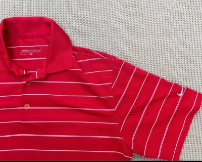 Polera Polo Roja Rayada Nike Golf Dri-Fit - miniatura 3