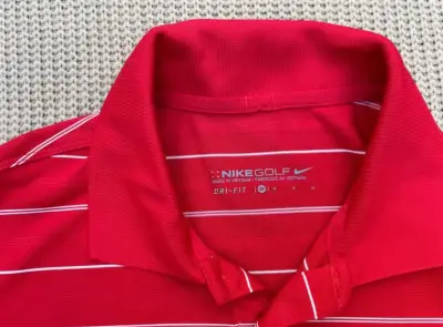 Polera Polo Roja Rayada Nike Golf Dri-Fit - miniatura 4