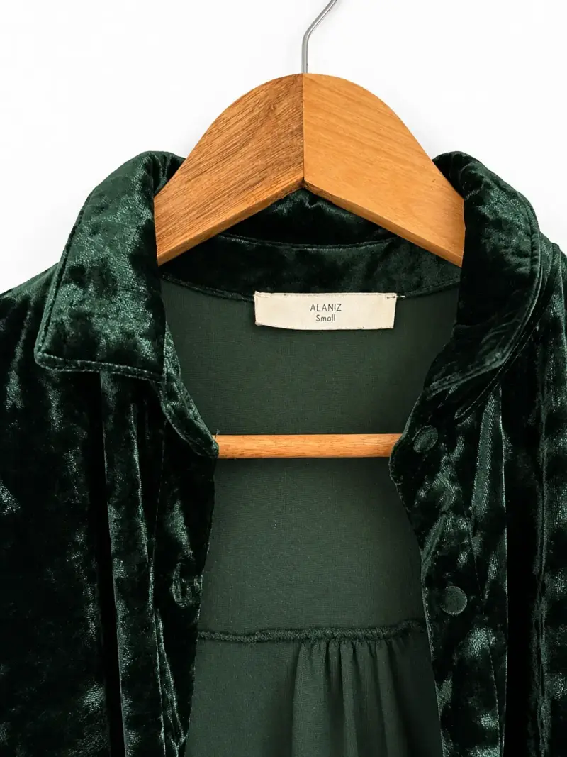 Vestido de terciopelo verde Alaniz - 2
