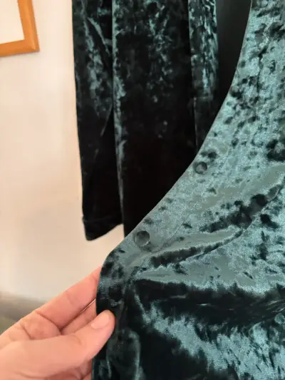 Vestido de terciopelo verde Alaniz - miniatura 3