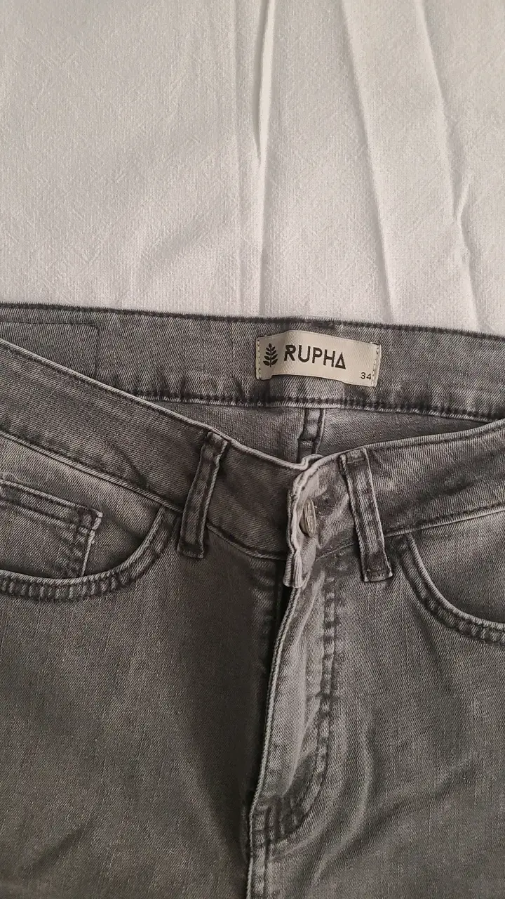 Jeans grises de mezclilla Rupha para mujer - 2