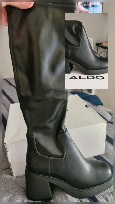 Botas negras de cuero Aldo con tacón - miniatura 1