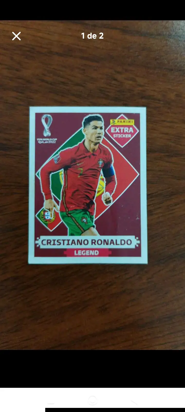 Lámina Panini Cristiano Ronaldo Legend Mundial 2022
