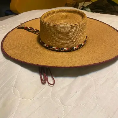 Sombrero huaso de paja con cinta trenzada - miniatura 1