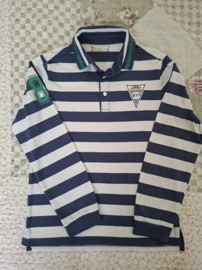 Polera de rayas azul y blanca Tribu para hombre - miniatura 1