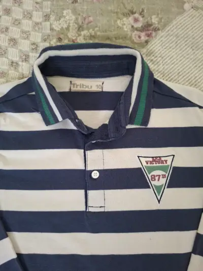 Polera de rayas azul y blanca Tribu para hombre - miniatura 2