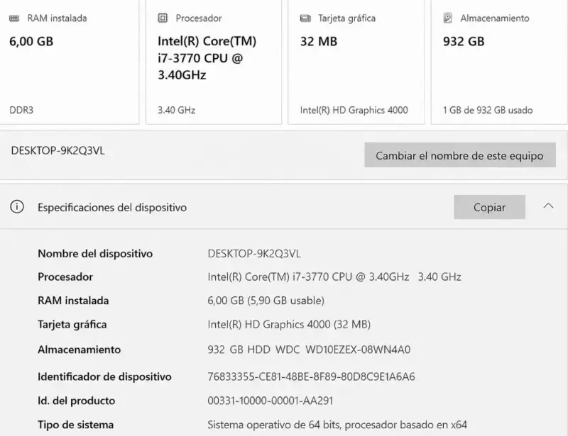 Computador de Escritorio con i7 - 2