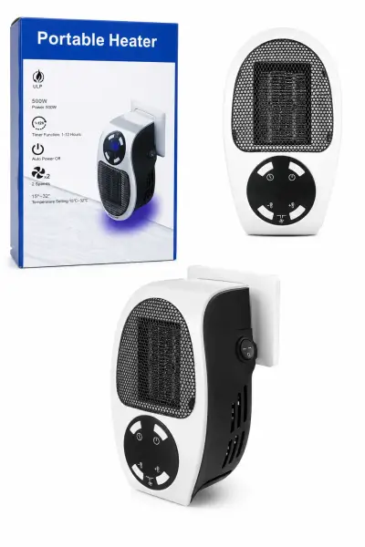 Calefactor  Portátil Eléctrico 500W con Temporizad - miniatura 1