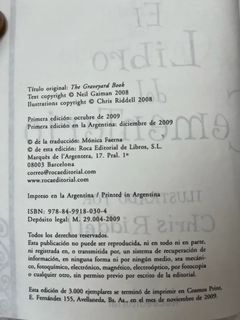 Libro 'El Libro del Cementerio' de Neil Gaiman - 4