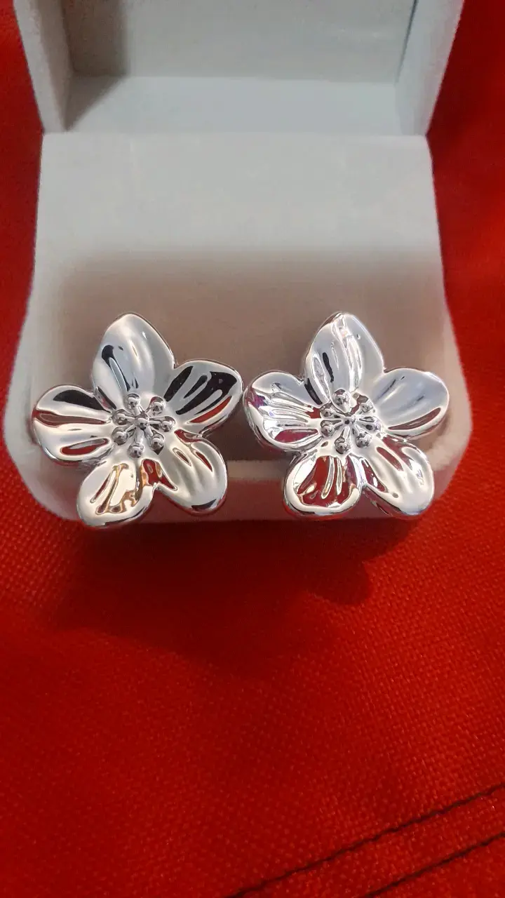 Aros de baño plata en forma de flor - 2
