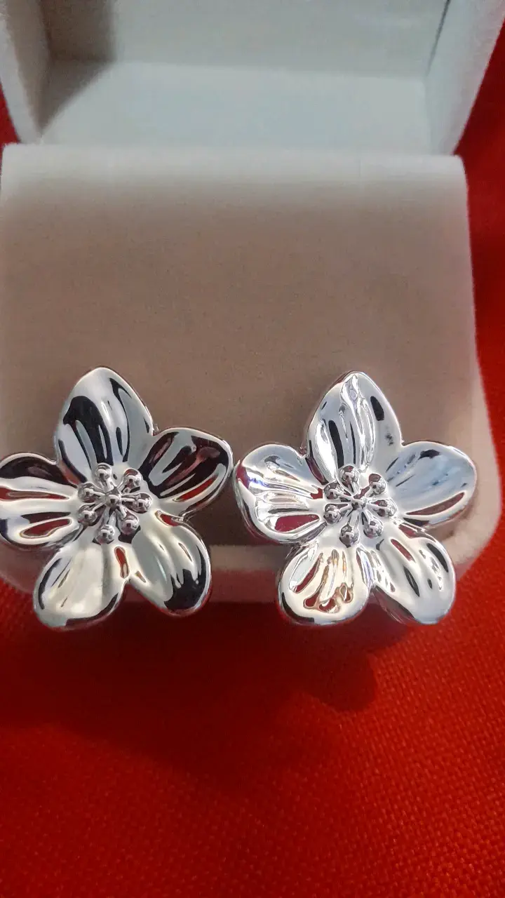 Aros de baño plata en forma de flor - 3