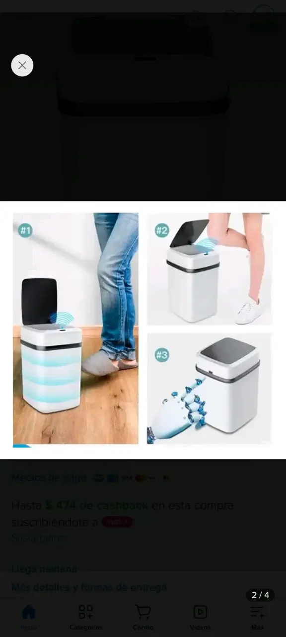 Basurero con sensor automático a pilas - 3