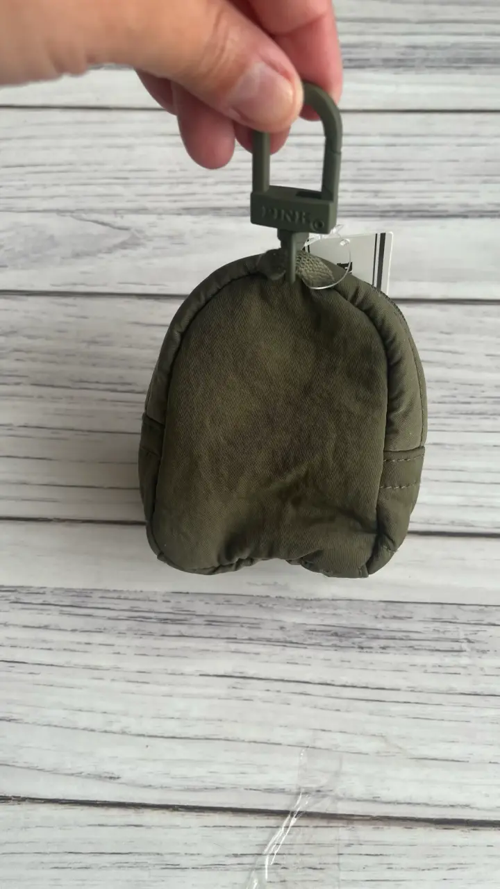 Mini mochila verde oliva Pink con gancho - 4