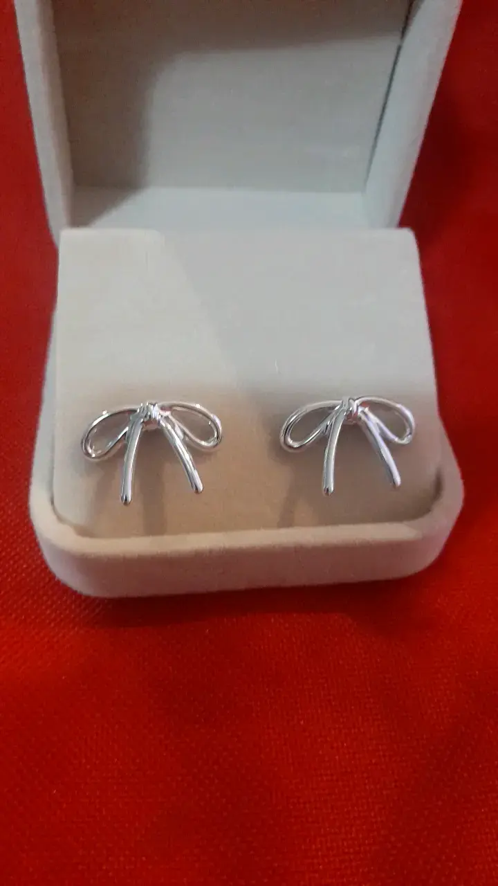 Aros plateados en forma de lazo - 1