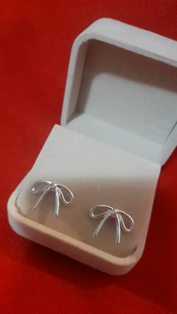 Aros plateados en forma de lazo - 4