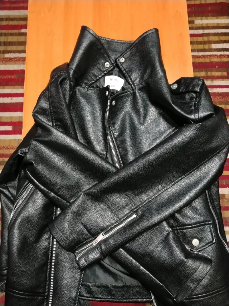 Chaqueta cuerina negra Sybilla 2XL - 1