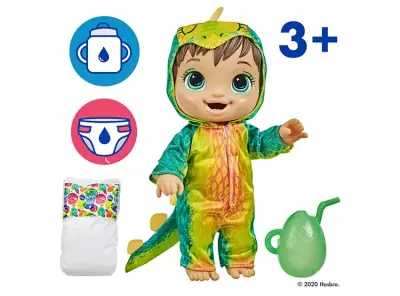 Muñeca Baby Alive Dino Cuties con Disfraz de Dinosaurio - miniatura 3