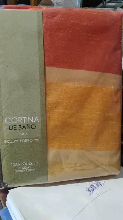 Cortina de baño poliéster con forro PVC 180x180 cm - miniatura 1