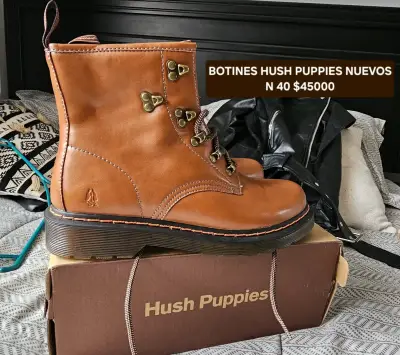 Botines Hush Puppies de cuero marrón talla 40 - miniatura 2