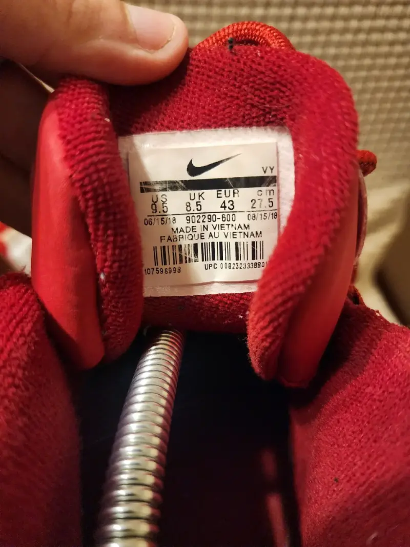 Zapatillas deportivas rojas y blancas Nike Air More Uptempo - 5