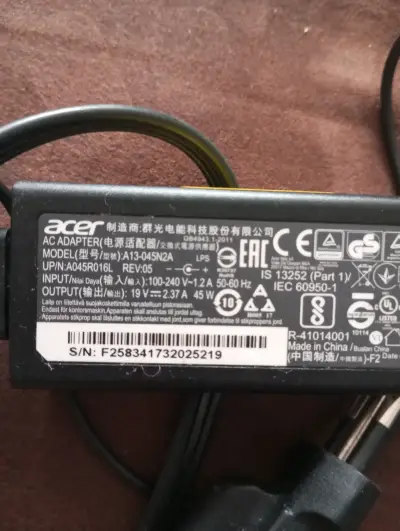 Cargador Original Acer 19V 2.37A 45W Punta Fina Pa - miniatura 3