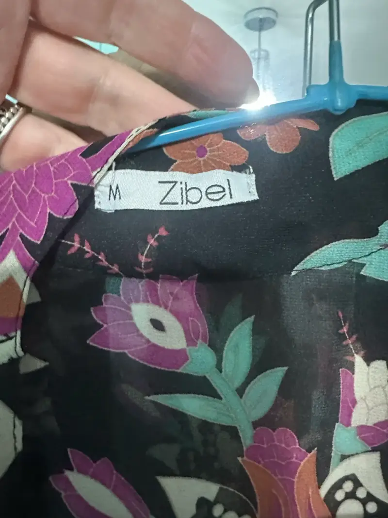 Kimono floral negro Zibel talla M - 2
