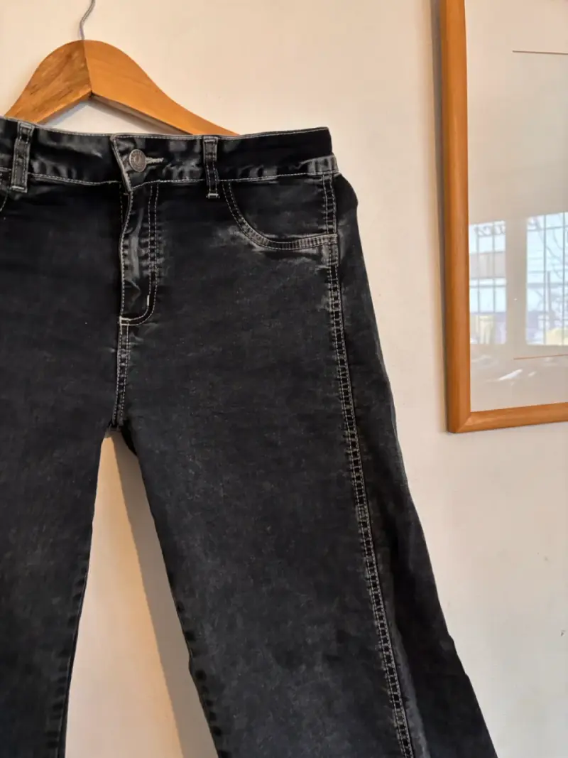 Pantalones de mezclilla anchos negros LPK - 2
