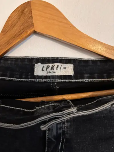 Pantalones de mezclilla anchos negros LPK - miniatura 3