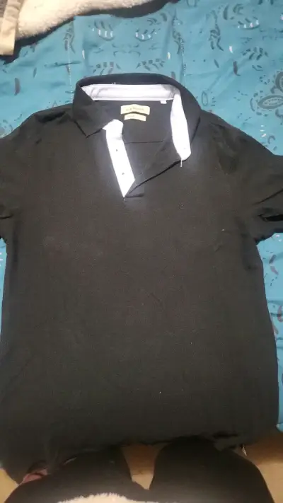 Polera polo negra Cacharel de algodón premium - miniatura 3