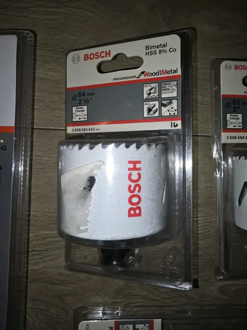 Set Adpatadores Power con broca y 3 Sierras Copa - 3