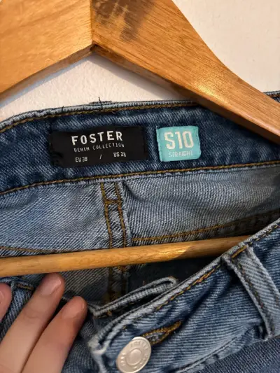 Jeans rectos Foster denim azul desgastado - miniatura 2