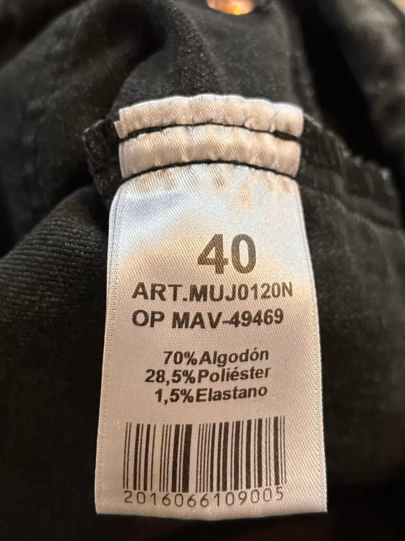 Jeans negros de mezclilla para mujer talla 40 - 3