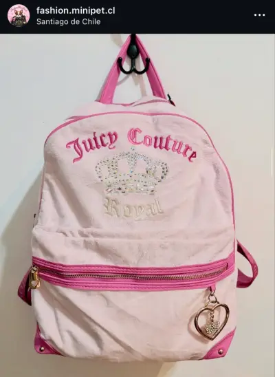 Mochila Juicy Couture rosa con diseño de corona - miniatura 1