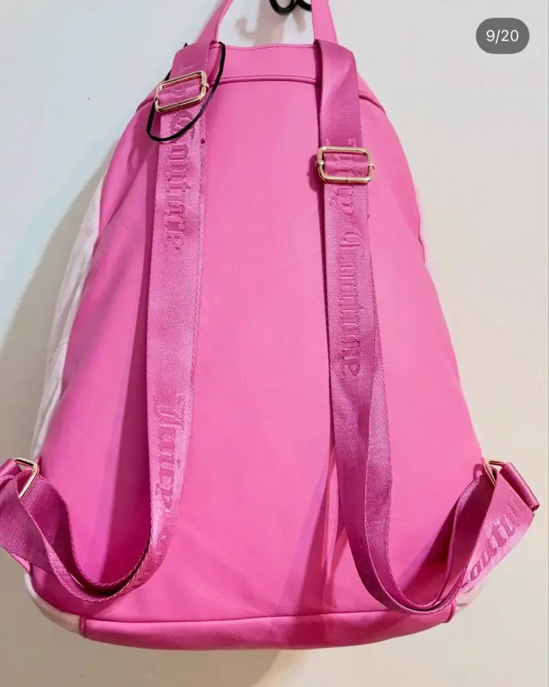 Mochila Juicy Couture rosa con diseño de corona - 2