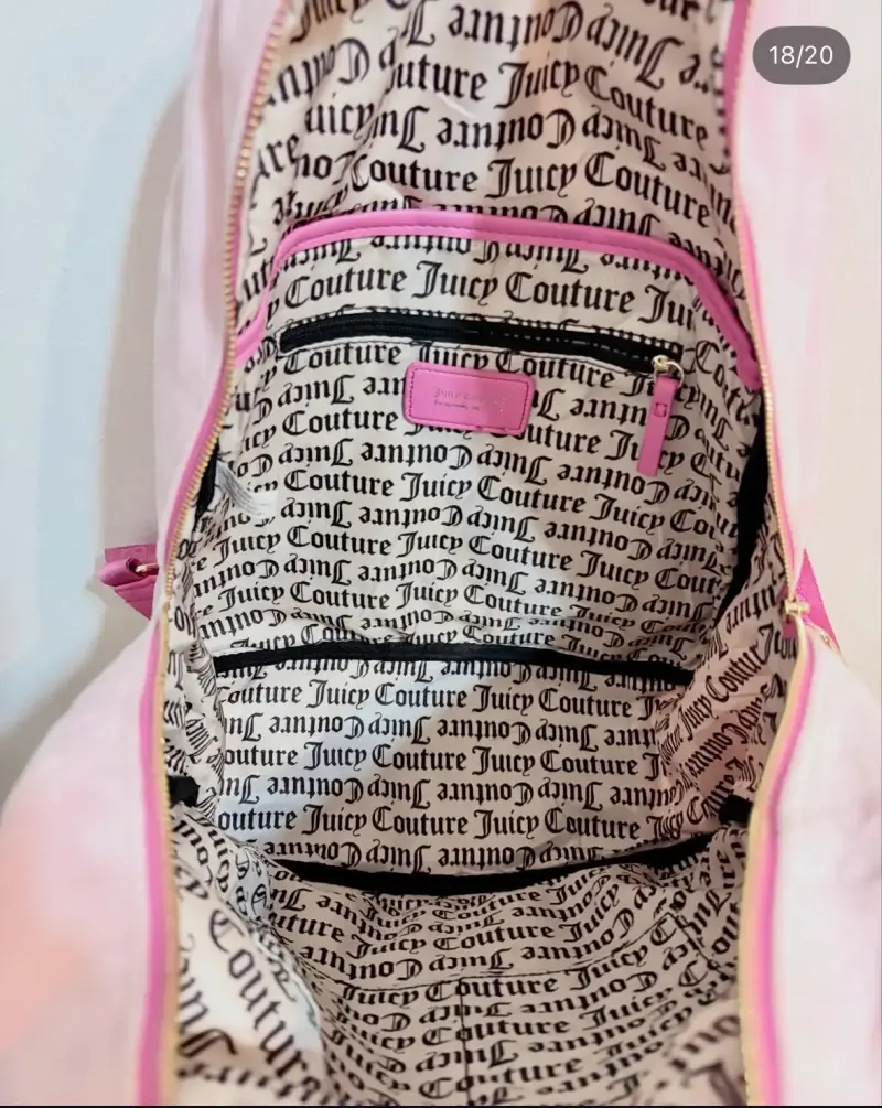 Mochila Juicy Couture rosa con diseño de corona - 3