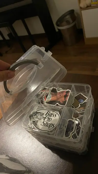 Caja organizadora transparente con stickers variados - miniatura 2