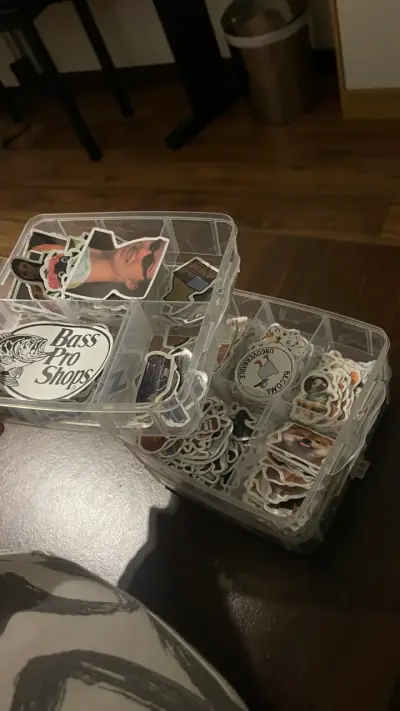 Caja organizadora transparente con stickers variados - miniatura 3