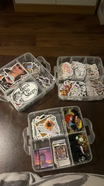 Caja organizadora transparente con stickers variados - miniatura 4